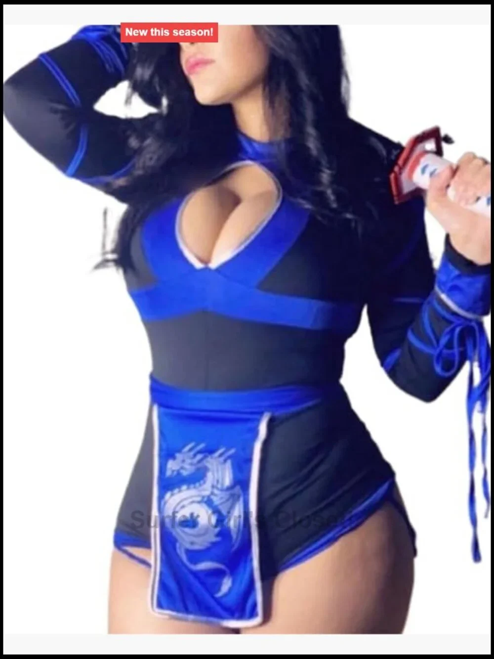 Women Ninja Costume Jumpsuit Halloween Cosplay Dress Up Adult